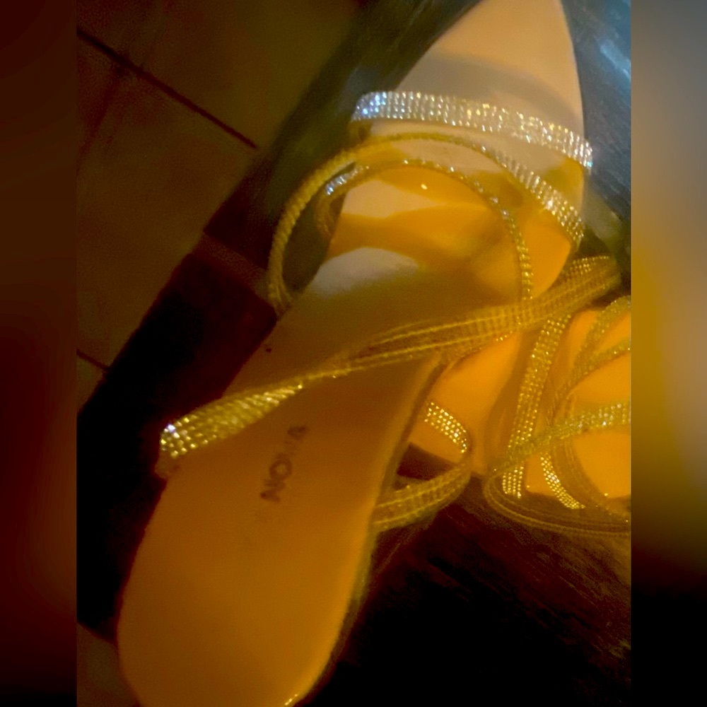 Rhinestone Nude Heels With Clear and Rhinestone Strap